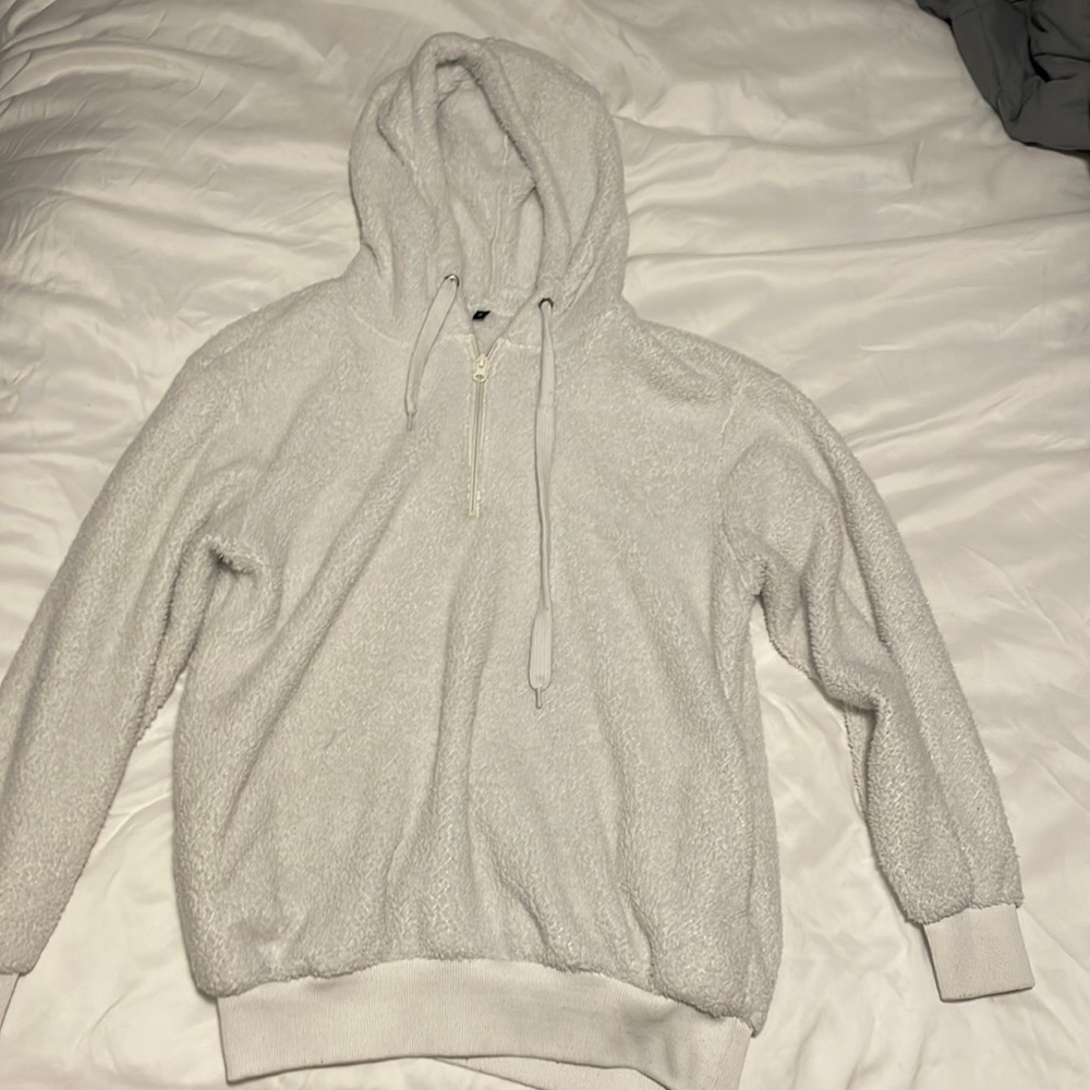Super soft and comfy half zip hoodie worn